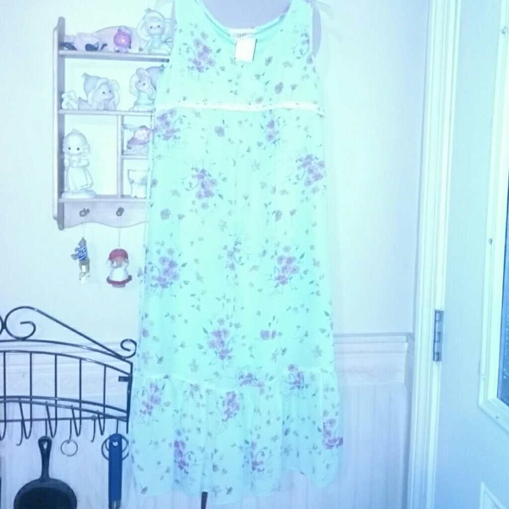Blue floral girls dress